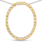 3.84 Carat Genuine Yellow Sapphire .925 Sterling Silver Pendant