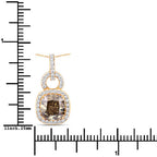 IGI Certified 2.50 Carat Genuine Brown Diamond Center and 0.31cttw White Diamond 18K Yellow Gold Pendant (2.81cttw)