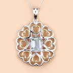 2.10 Carat Genuine Green Amethyst .925 Sterling Silver Pendant