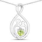 0.15 Carat Genuine Peridot .925 Sterling Silver Pendant