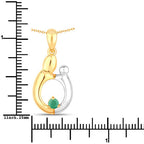 0.17 Carat Genuine Emerald .925 Sterling Silver Pendant