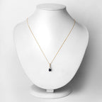 0.88 Carat Genuine Blue Sapphire and White Diamond 10K Yellow Gold Pendant