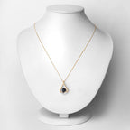 1.24 Carat Genuine Blue Sapphire and White Diamond 10K Yellow Gold Pendant