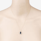 2.27 Carat Genuine Blue Sapphire and White Diamond 10K Yellow Gold Pendant