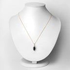 2.27 Carat Genuine Blue Sapphire and White Diamond 10K Yellow Gold Pendant
