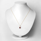 1.49 Carat Genuine Ruby and White Diamond 14K Yellow Gold Pendant