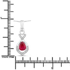 0.86 Carat Genuine Ruby and White Diamond 14K White Gold Pendant