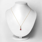 0.86 Carat Genuine Ruby and White Diamond 14K Yellow Gold Pendant