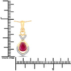 0.86 Carat Genuine Ruby and White Diamond 14K Yellow Gold Pendant