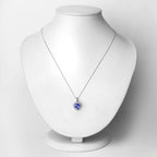 2.91 Carat Genuine Tanzanite and White Diamond 14K White Gold Pendant