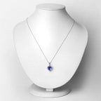 2.53 Carat Genuine Tanzanite and White Diamond 14K White Gold Pendant