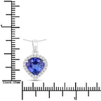 2.53 Carat Genuine Tanzanite and White Diamond 14K White Gold Pendant