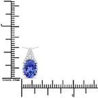 2.10 Carat Genuine Tanzanite and White Diamond 14K White Gold Pendant