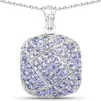 2.73 Carat Genuine Tanzanite .925 Sterling Silver Pendant