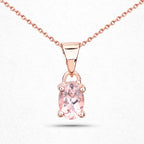 18K Rose Gold Plated 0.70 Carat Genuine Morganite .925 Sterling Silver Pendant