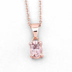 18K Rose Gold Plated 0.70 Carat Genuine Morganite .925 Sterling Silver Pendant