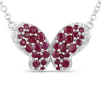 4.15 Carat Genuine Ruby and White Zircon .925 Sterling Silver Pendant