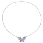 3.31 Carat Genuine Tanzanite & White Topaz .925 Sterling Silver Pendant