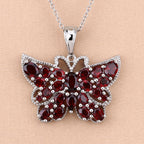 4.90 Carat Genuine Garnet .925 Sterling Silver Pendant
