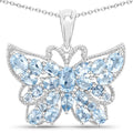 4.84 Carat Genuine Swiss Blue Topaz .925 Sterling Silver Pendant
