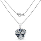 2.73 Carat Genuine Blue Sapphire and Aquamarine .925 Sterling Silver Pendant