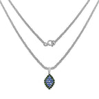 1.40 Carat Genuine Tanzanite and Chrome Diopside .925 Sterling Silver Pendant