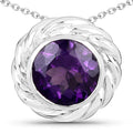 3.30 Carat Genuine Amethyst .925 Sterling Silver Pendant