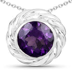 3.30 Carat Genuine Amethyst .925 Sterling Silver Pendant