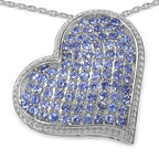 2.98 Carat Genuine Tanzanite .925 Sterling Silver Pendant