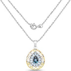 18K Yellow Gold Plated 4.44 Carat Genuine London Blue Topaz and Blue Topaz .925 Sterling Silver Pendant