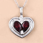 2.66 Carat Genuine Garnet and White Topaz .925 Sterling Silver Pendant