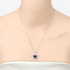 2.66 Carat Genuine Garnet and White Topaz .925 Sterling Silver Pendant