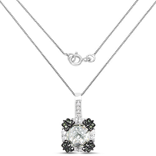 2.72 Carat Genuine Multi-Stone .925 Sterling Silver Pendant