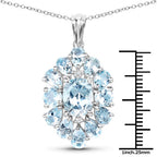 10.06 Carat Genuine Blue Topaz .925 Sterling Silver Pendant