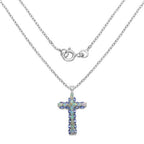3.32 Carat Genuine Ethiopian Opal and Tanzanite .925 Sterling Silver Pendant