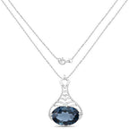 6.65 Carat Genuine London Blue Topaz .925 Sterling Silver Pendant