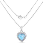 7.36 Carat Genuine Blue Topaz and Tanzanite .925 Sterling Silver Pendant