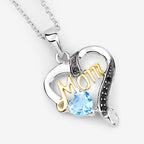 0.57 Carat Genuine Swiss Blue Topaz and Black Spinel .925 Sterling Silver Pendant