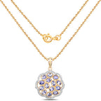 14K Yellow Gold Plated 2.38 Carat Genuine Tanzanite .925 Sterling Silver Pendant