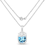 10.90 Carat Genuine Swiss Blue Topaz .925 Sterling Silver Pendant
