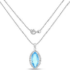 8.22 Carat Genuine Swiss Blue Topaz .925 Sterling Silver Pendant