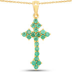 2.00 Carat Genuine Zambian Emerald .925 Sterling Silver Pendant