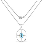 5.26 Carat Genuine Swiss Blue Topaz .925 Sterling Silver Pendant
