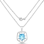 7.60 Carat Genuine Blue Topaz .925 Sterling Silver Pendant
