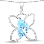 10.58 Carat Genuine Swiss Blue Topaz .925 Sterling Silver Pendant