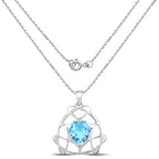 11.50 Carat Genuine Swiss Blue Topaz .925 Sterling Silver Pendant