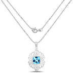 8.18 Carat Genuine Swiss Blue Topaz .925 Sterling Silver Pendant