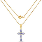 14K Yellow Gold Plated 0.84 Carat Genuine Tanzanite .925 Sterling Silver Pendant