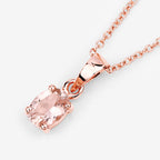0.70 Carat Genuine Morganite .925 Sterling Silver Pendant
