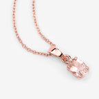 0.70 Carat Genuine Morganite .925 Sterling Silver Pendant